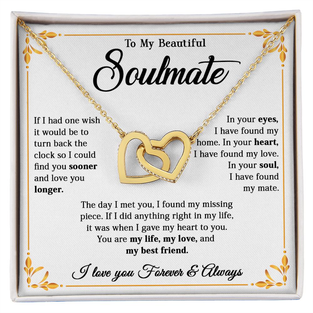 615D To My Beautiful Soulmate Necklace, Gift for Wife, Girlfriend, Valentine Gift