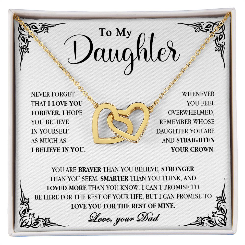 604D To My Daughter Necklace, Necklace Gift for Daughter from Dad,Birthday, Xmas Gift
