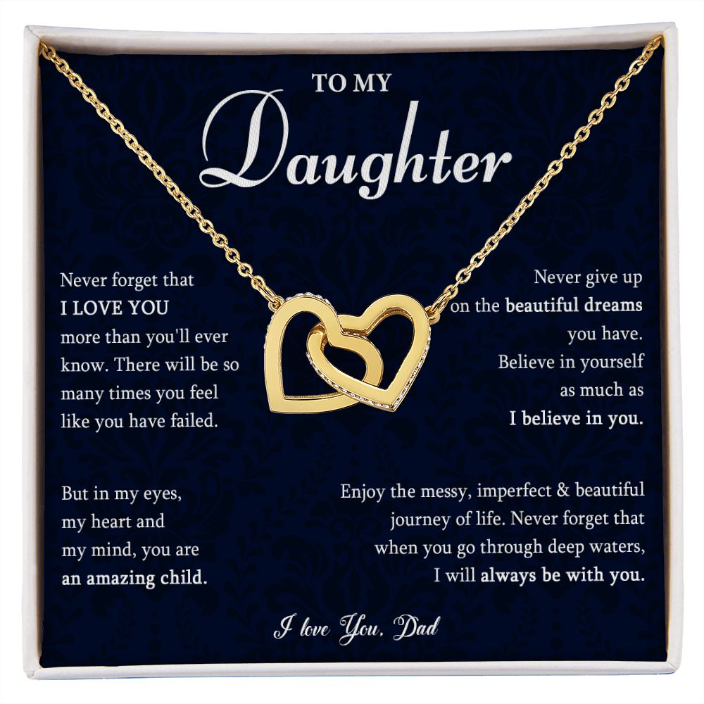 530D To My Daughter Necklace, Gift for Daughter from Dad, Daughter Love Necklace Gift