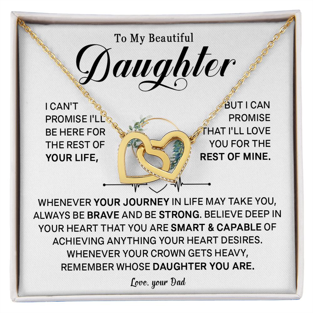543D To My Daughter Necklace, Birthday Gift For Daughter from Dad, Daughter Necklace
