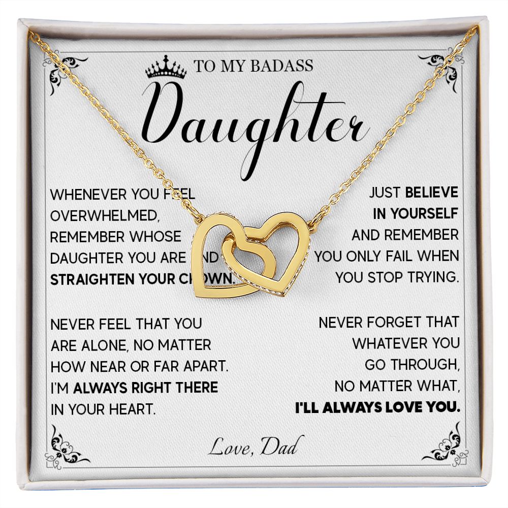 514D To My Badass Daughter Necklace, Birthday Gift For Daughter From Dad, Anniversary