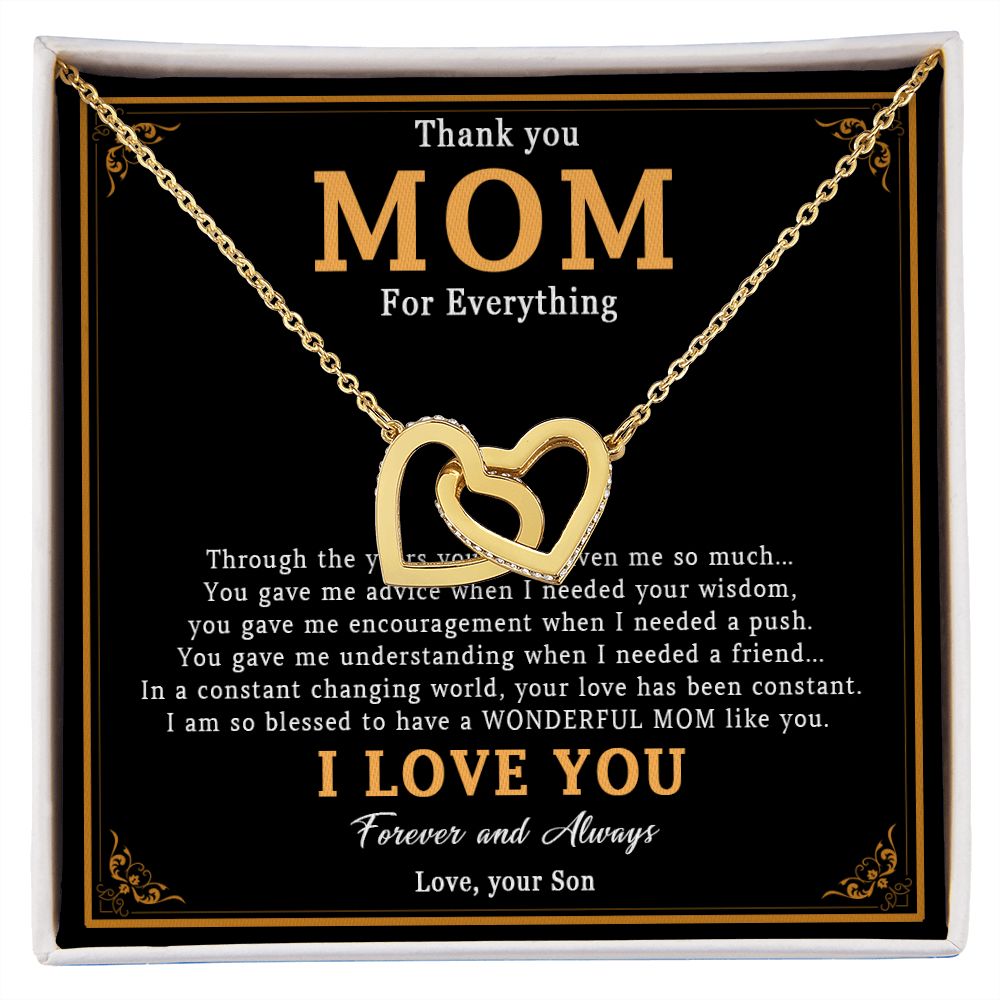 519D Thank You Mom Necklace, Mom Necklace Love Gift, Mom Birthday Gift From Son