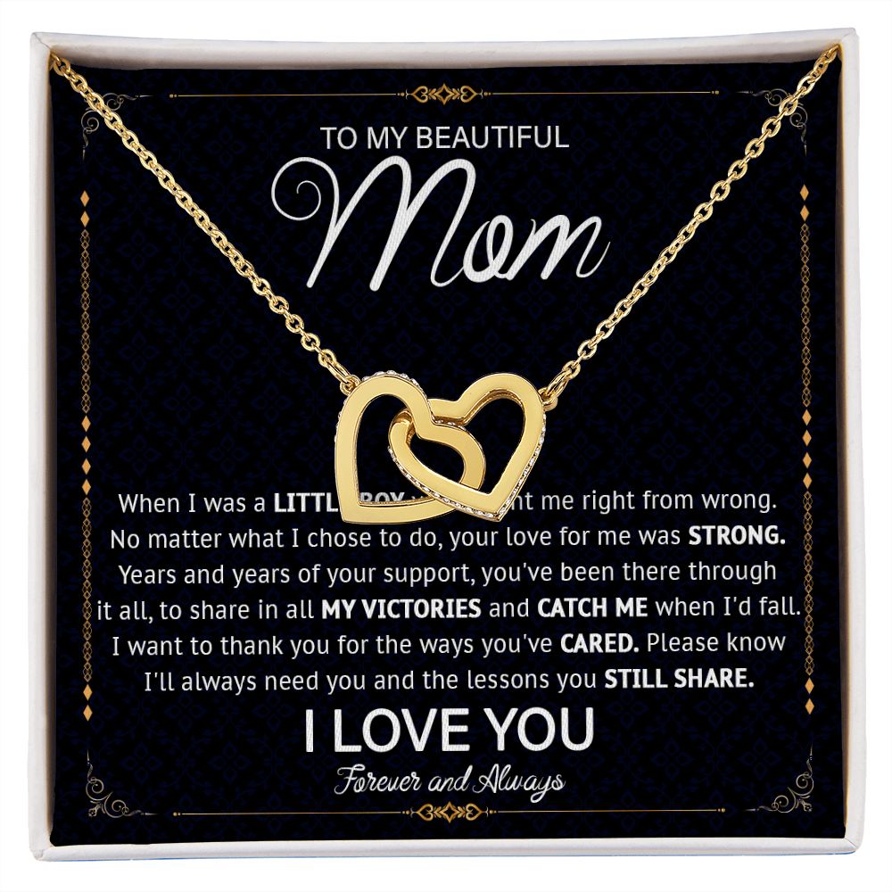 527D Love Knot Necklace To Mom From Daughter Son, Birthday Jewelry To Mom, Mother Day