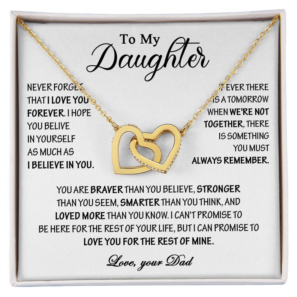 432D To My Daughter Necklace, Daughter Father Necklace, Gift Birthday, Xmas From Dad