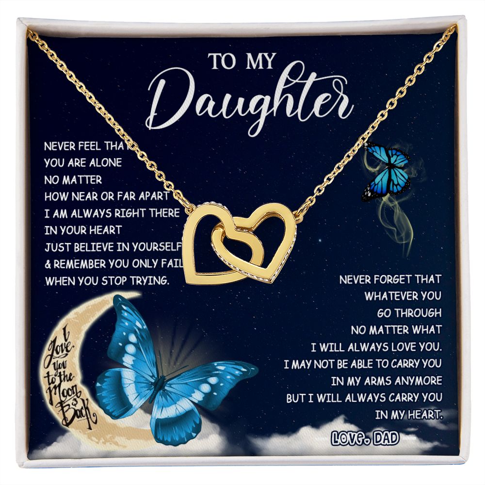 475D To My Daughter Necklace Father to Daughter Birthday Graduation Gift from Dad