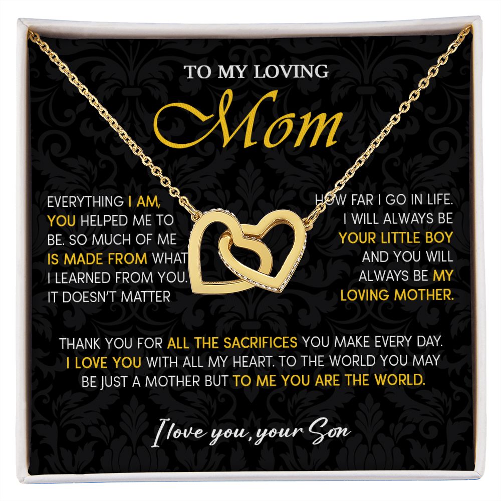 441D To My Loving Mom Necklace, Gift for Mom from Son, Mom Birthday Gifts Necklace