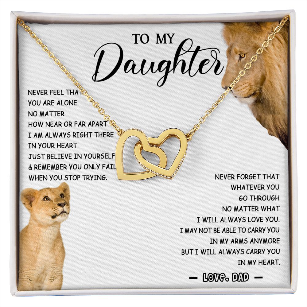 477D To My Daughter Necklace Father to Daughter Birthday Christmas Gift from Lion Dad