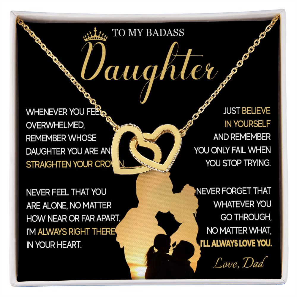 515D To My Badass Daughter Necklace, Birthday Gift For Daughter From Dad, Christmas