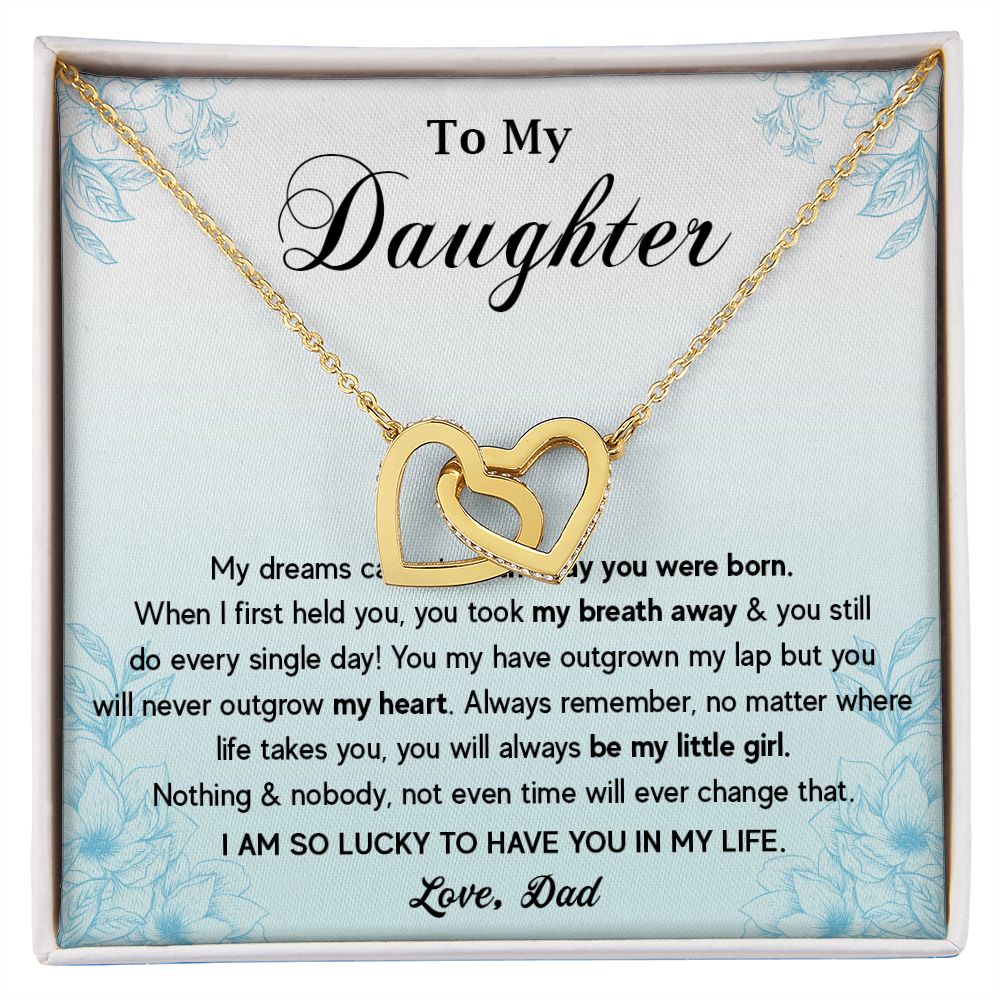 573D To My Daughter Necklace, Gift for Daughter from Dad, Father Daughter Necklace