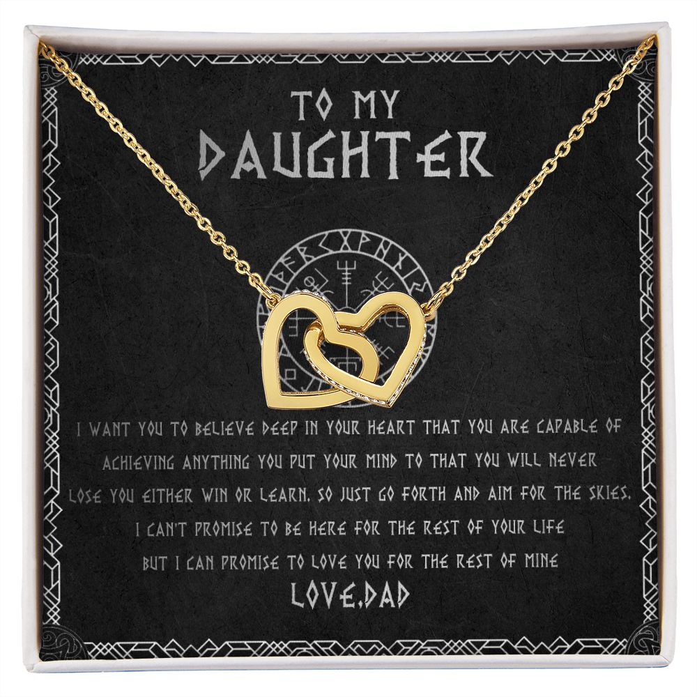 55C To My Daughter From Viking Dad, Gift For Viking Daughter Love Knot Necklace