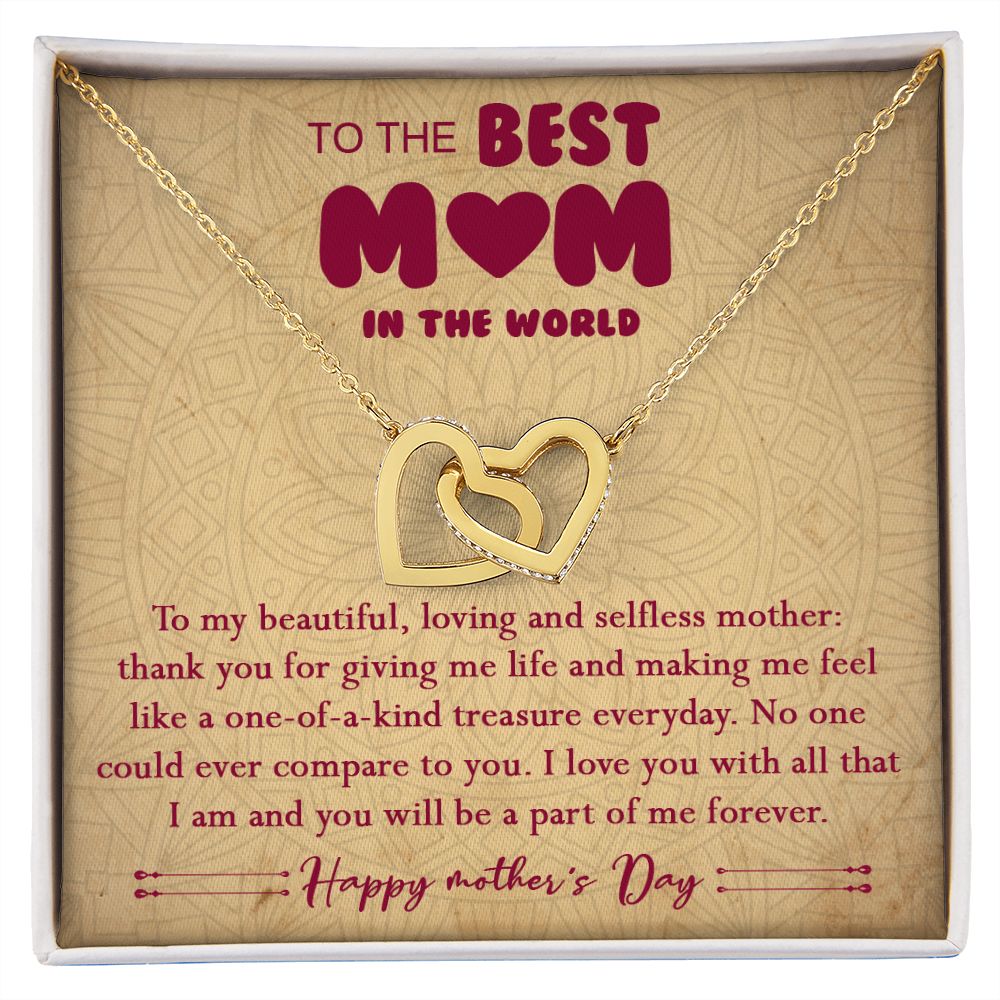 406D To The Best Mom In The World Necklace, Happy Morther's Day Gift For Mom