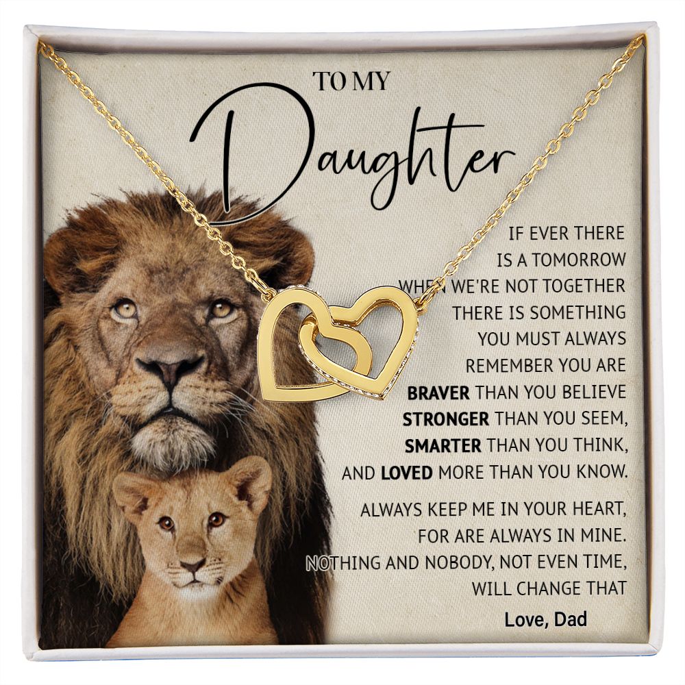 506D To My Daughter Necklace, Gift For Daughter From Dad, Lion Father Gift, Love Gift