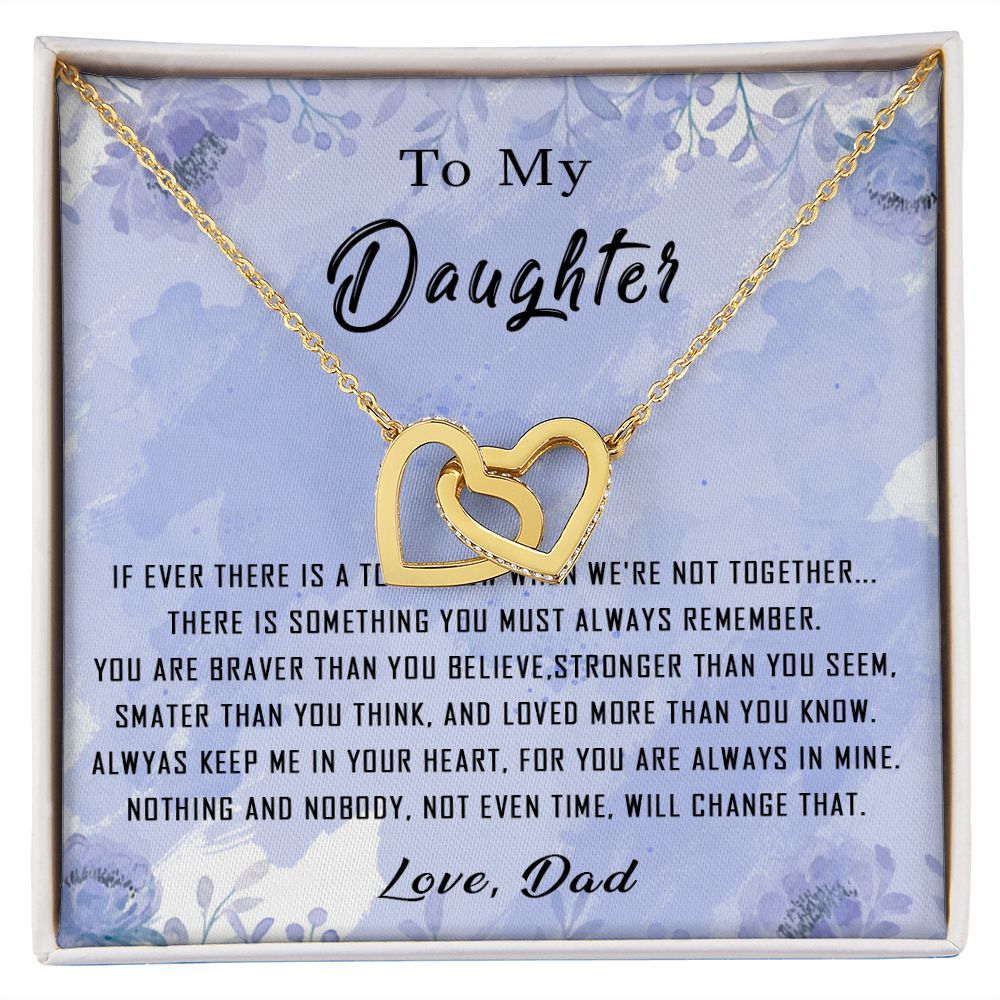 100D To My Daughter Necklace From Dad Father You're Braver Stronger Smarter Daughter
