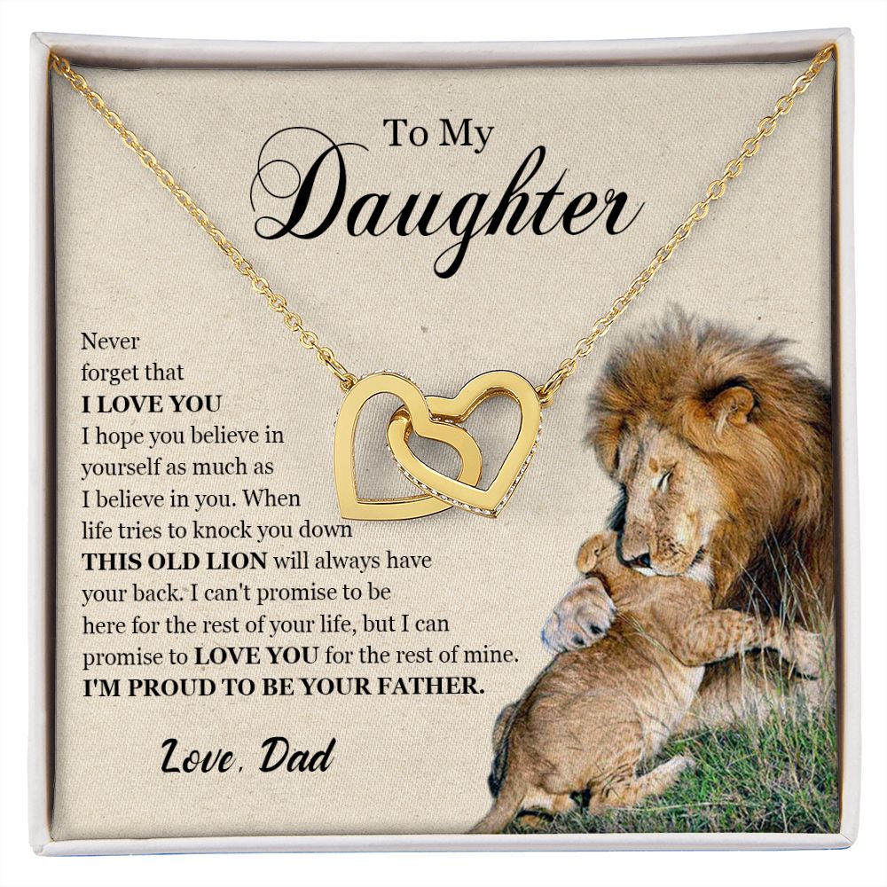 462D To My Daughter Necklace, Gift For Daughter From Dad, Daughter Father Lion Gift,