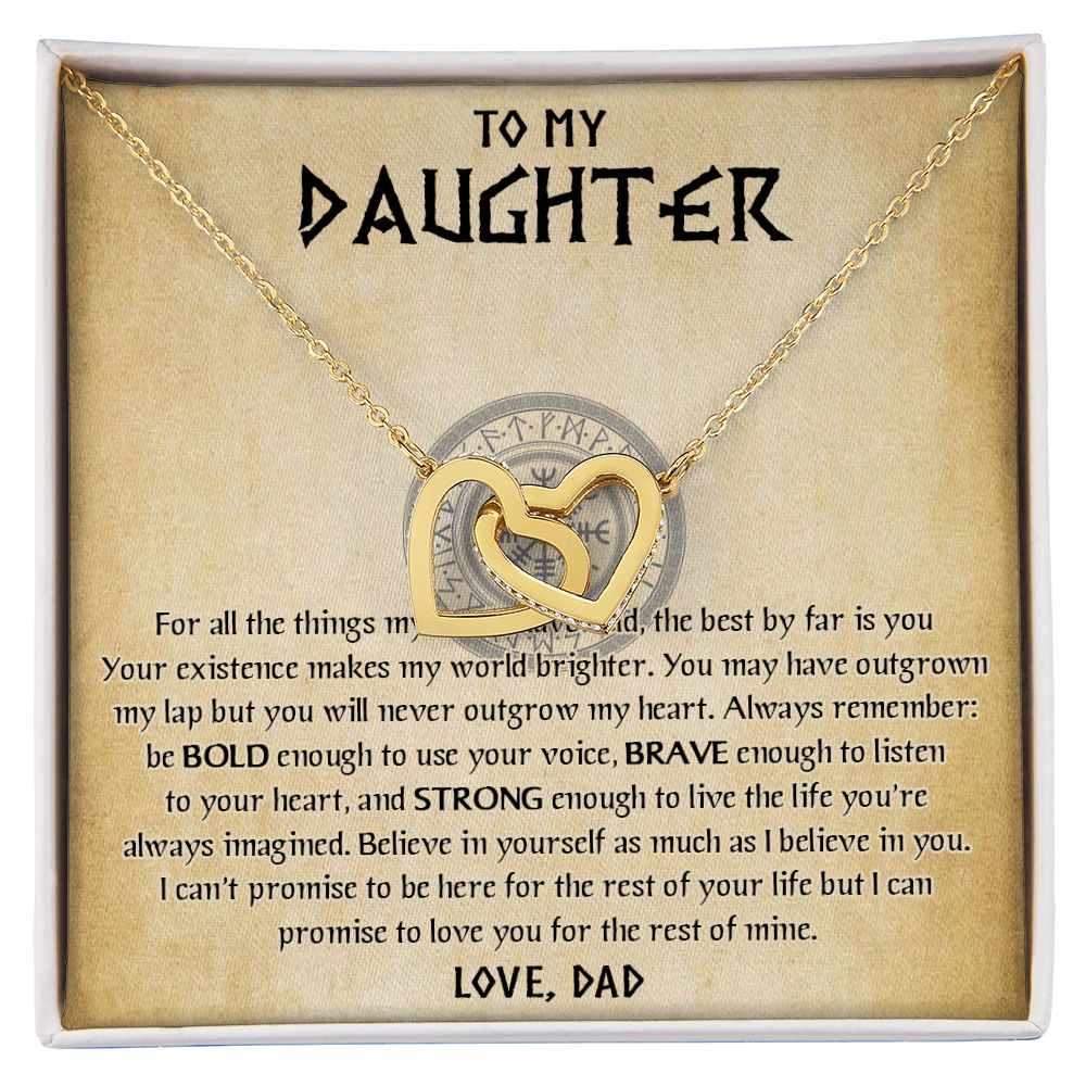 567D To My Daughter Necklace, Viking Daughter Gift from Dad, Birthday Gifts Jewelry