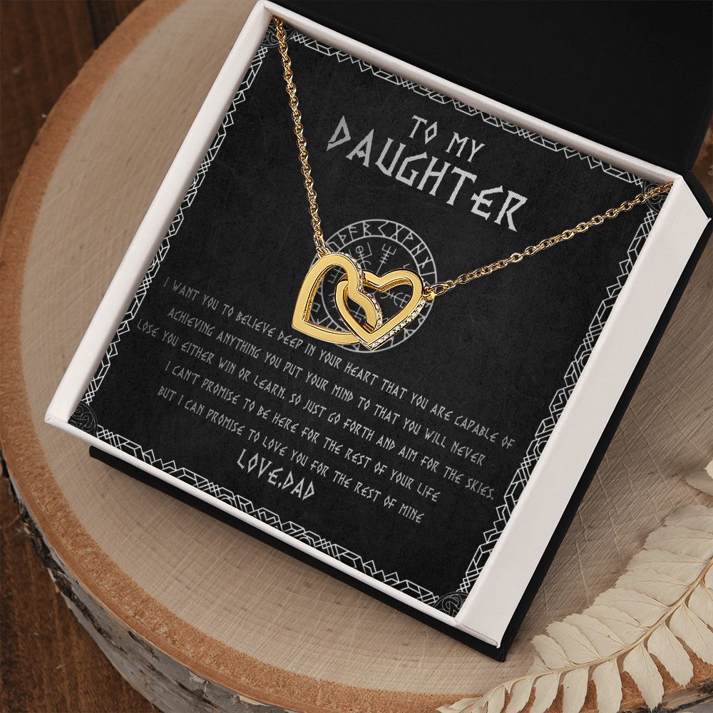 55C To My Daughter From Viking Dad, Gift For Viking Daughter Love Knot Necklace