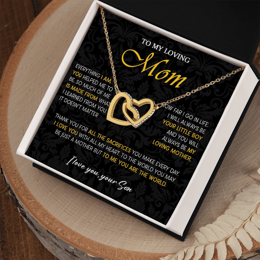 441D To My Loving Mom Necklace, Gift for Mom from Son, Mom Birthday Gifts Necklace