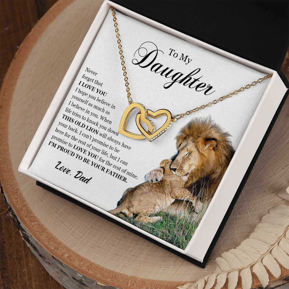 461D To My Daughter Necklace, Gift For Daughter From Dad, Daughter Father Lion, Xmas