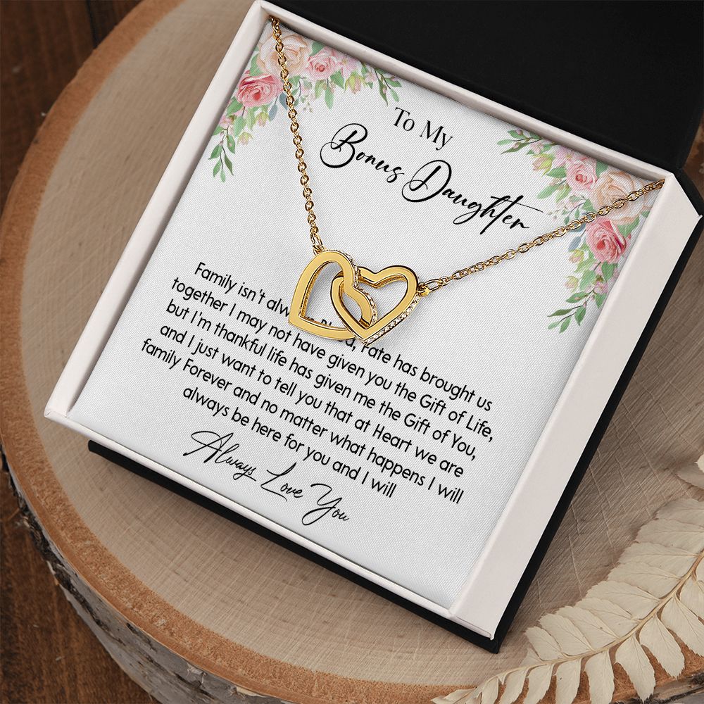 466D To My Bonus Daughter Necklace, Gift For Daughter, Birthday Graduation Christmas