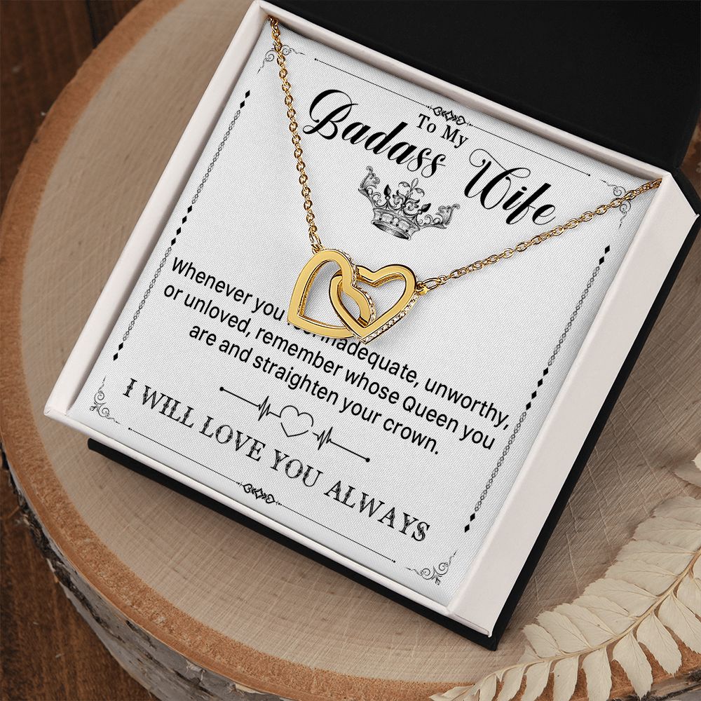 546D To My Badass Wife Pendant Necklace, Wife Necklace Birthday Gift from Husband