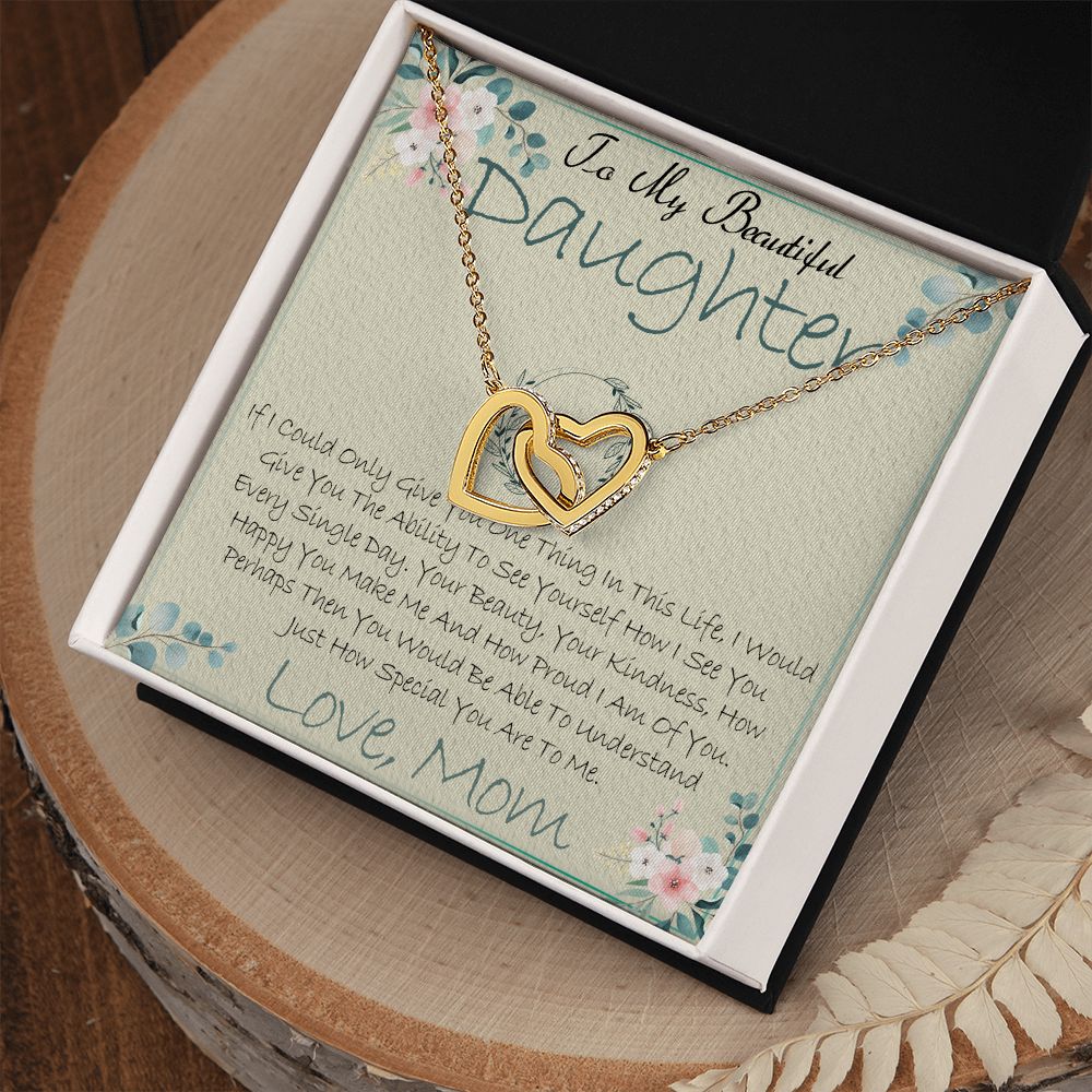 40D Daughter Necklace, To My Beautiful Daughter Necklace Gifts From Mom, Birthday