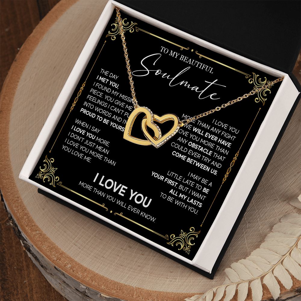 498D To My Soulmate Knot Necklace, Soulmate Necklace Gift, Birthday Gifts for Womens