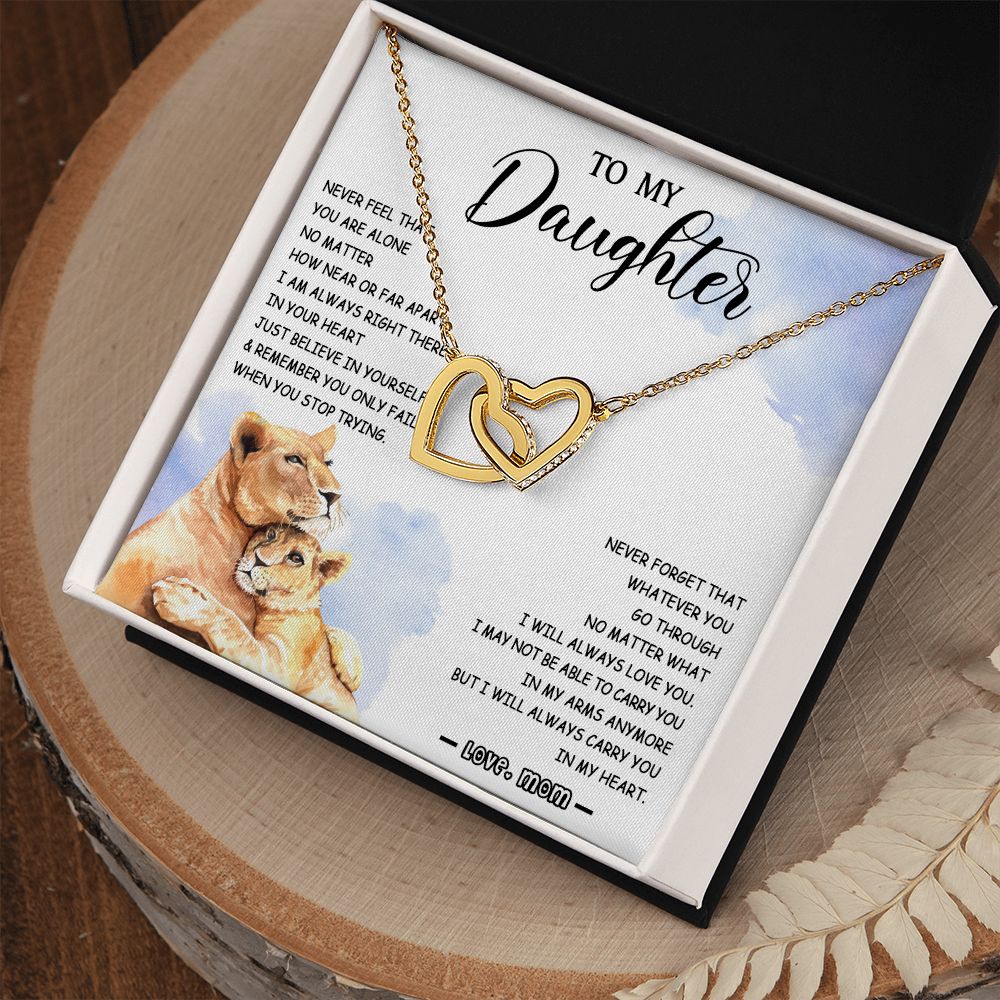 478D To My Daughter Necklace Mother to Daughter Birthday Christmas Gift from Lion Mom