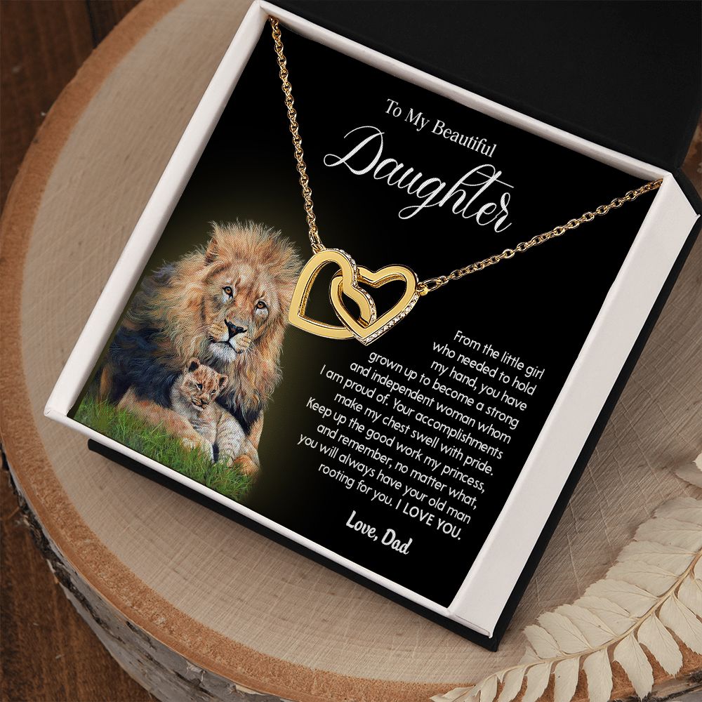 619D To My Daughter Necklace From Dad, Father Daughter Gift,Christmas Birthday Gift