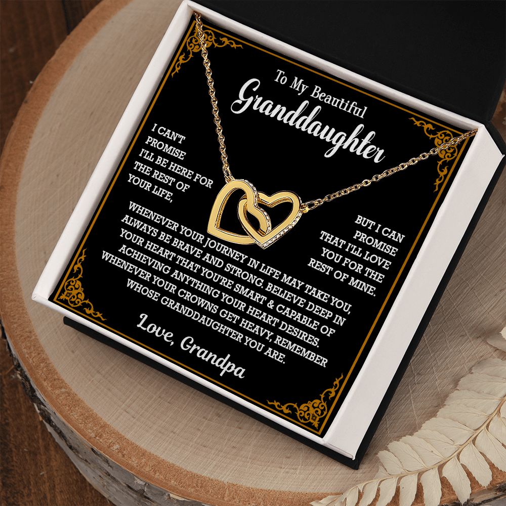 614D To My Granddaughter Necklace, Xmas Birthday Gift For Granddaughter From Grandpa