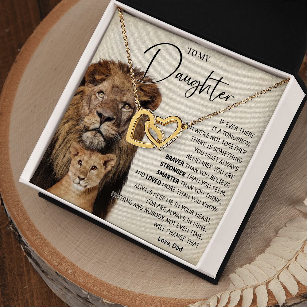 506D To My Daughter Necklace, Gift For Daughter From Dad, Lion Father Gift, Love Gift
