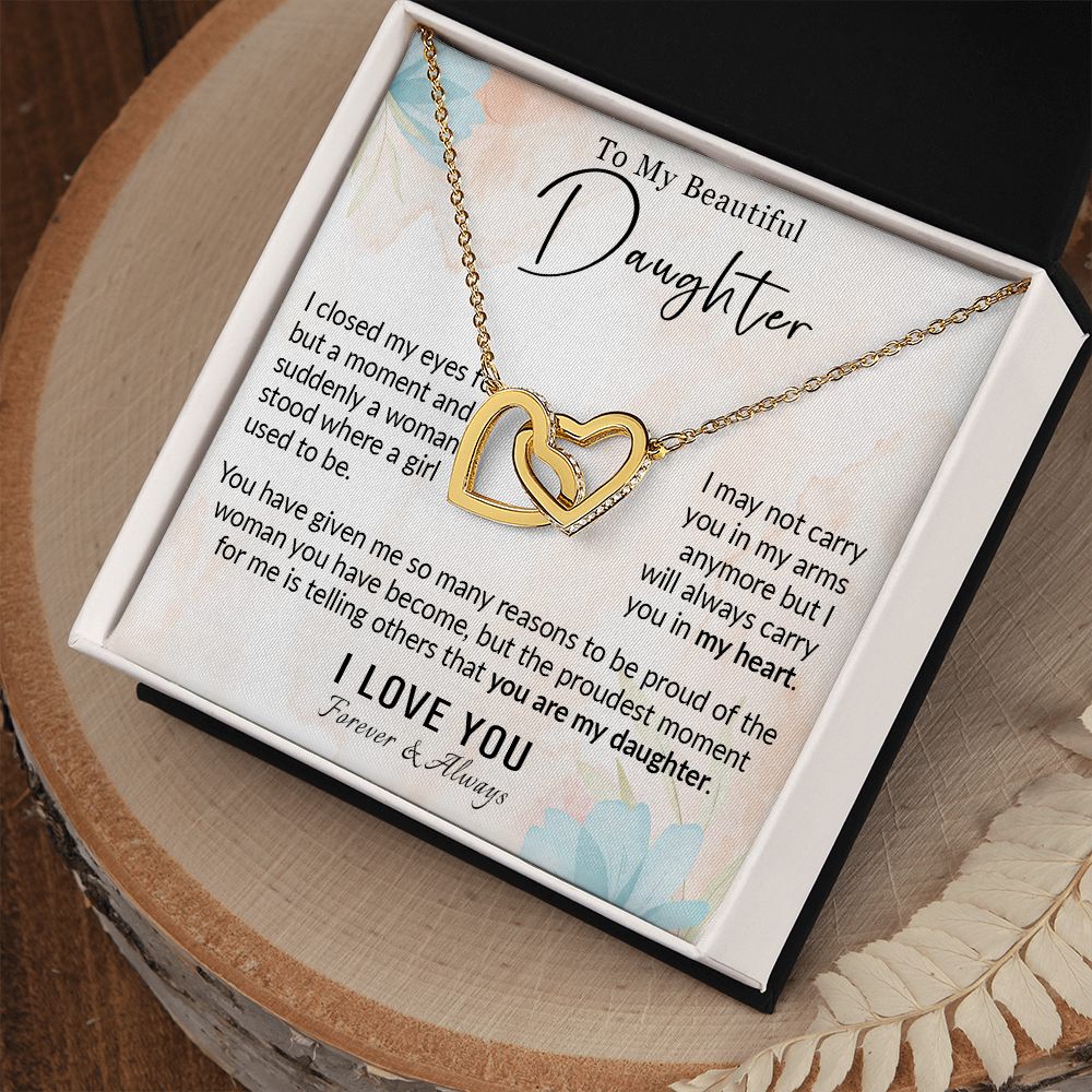 568D To My Daughter Necklace, Love Gift for Daughter from Dad, Daughter Necklace