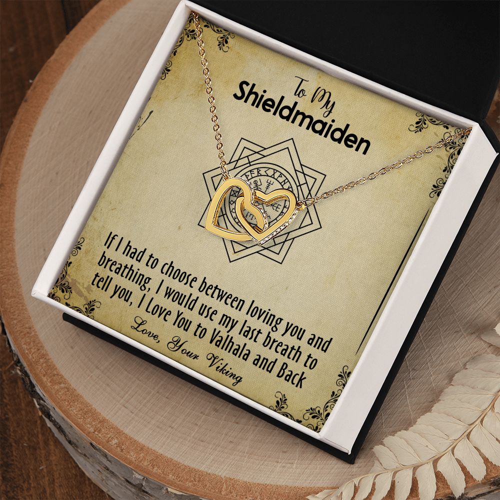 424D To my Shieldmaiden Necklace, Gift for Wife Necklace, Viking Style Necklace