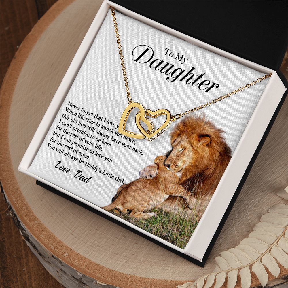 447D To My Daughter Necklace, Gift For Daughter From Dad, Daughter Father Lion, Xmas