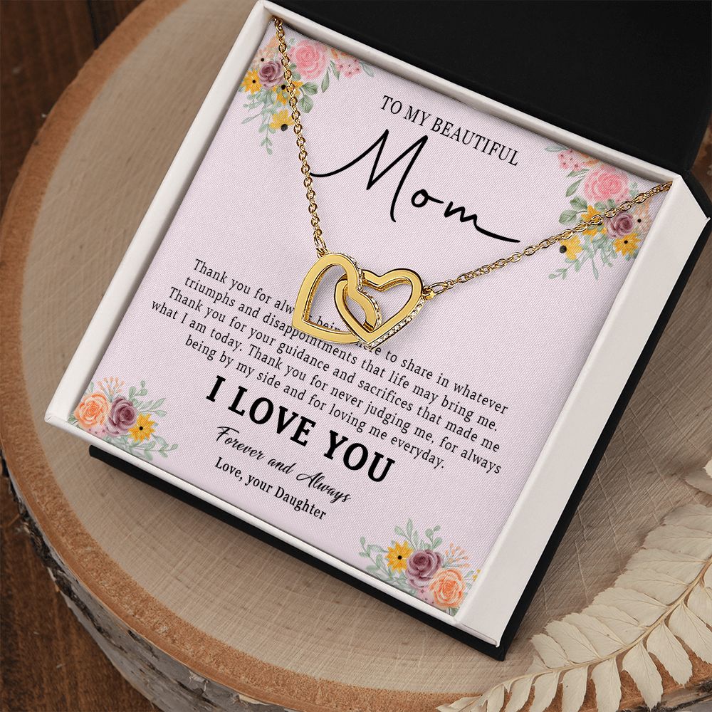 521D Love Mom Necklace, To My Beautiful Mom Necklace, Mom Birthday Gift from Daughter