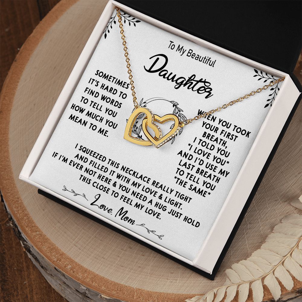 112D To My Beautiful Daughter Necklace, Daughter Mother Necklace, Gift Xmas From Mom