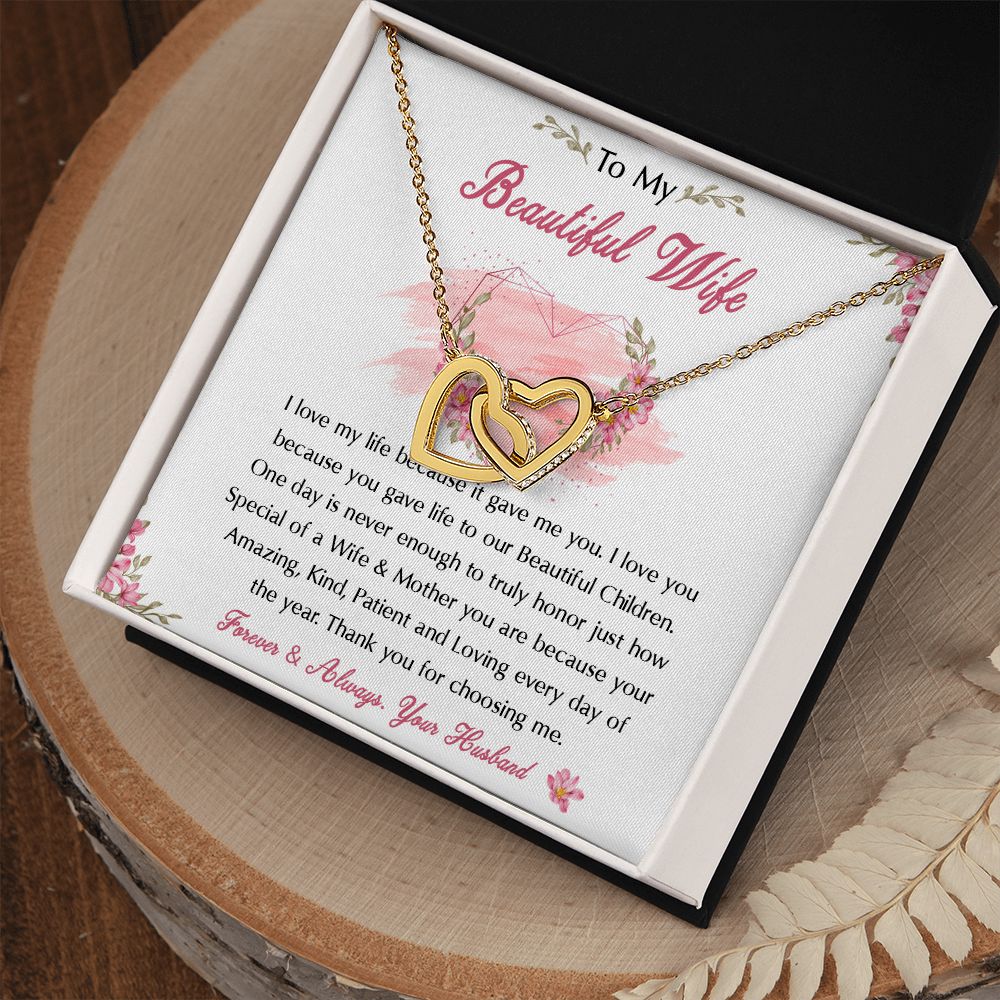 98D To My Beautiful Wife Necklace, Wife Necklace Gift from Husband, Birthday Gift