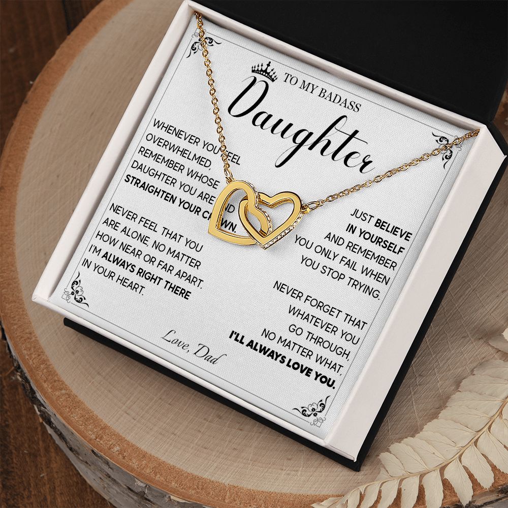 514D To My Badass Daughter Necklace, Birthday Gift For Daughter From Dad, Anniversary