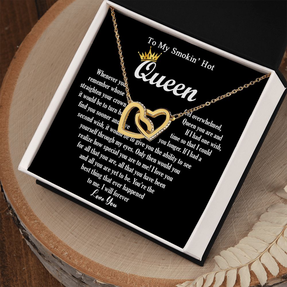 444D To My Smokin Hot Queen Crown Necklace Gift For Wife Soulmate Valentines Day Gift