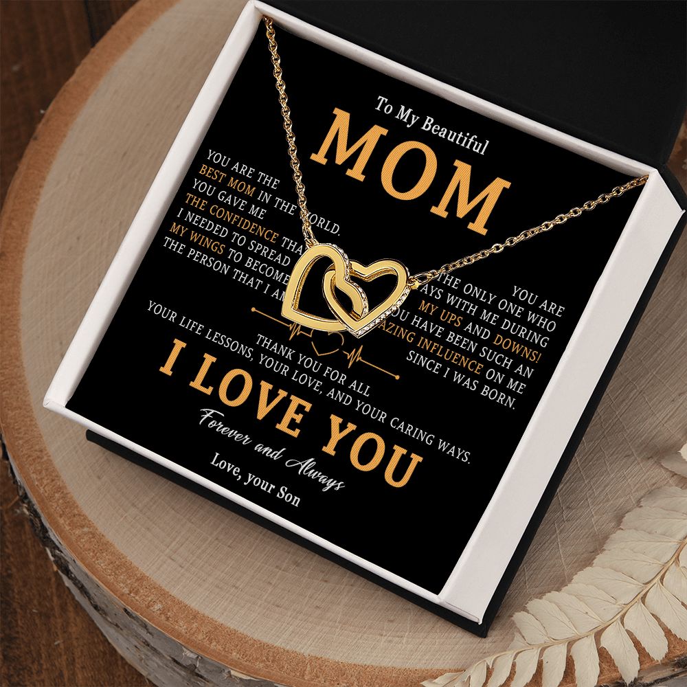 516D To My Beautiful Mom Necklace, Mom Gift, Mom Birthday Gift from Son, Love Gifts