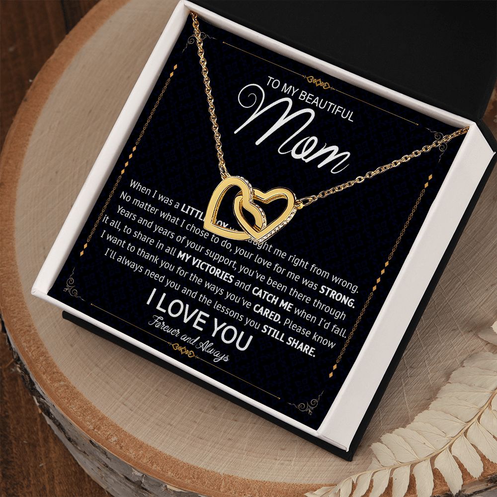 527D Love Knot Necklace To Mom From Daughter Son, Birthday Jewelry To Mom, Mother Day