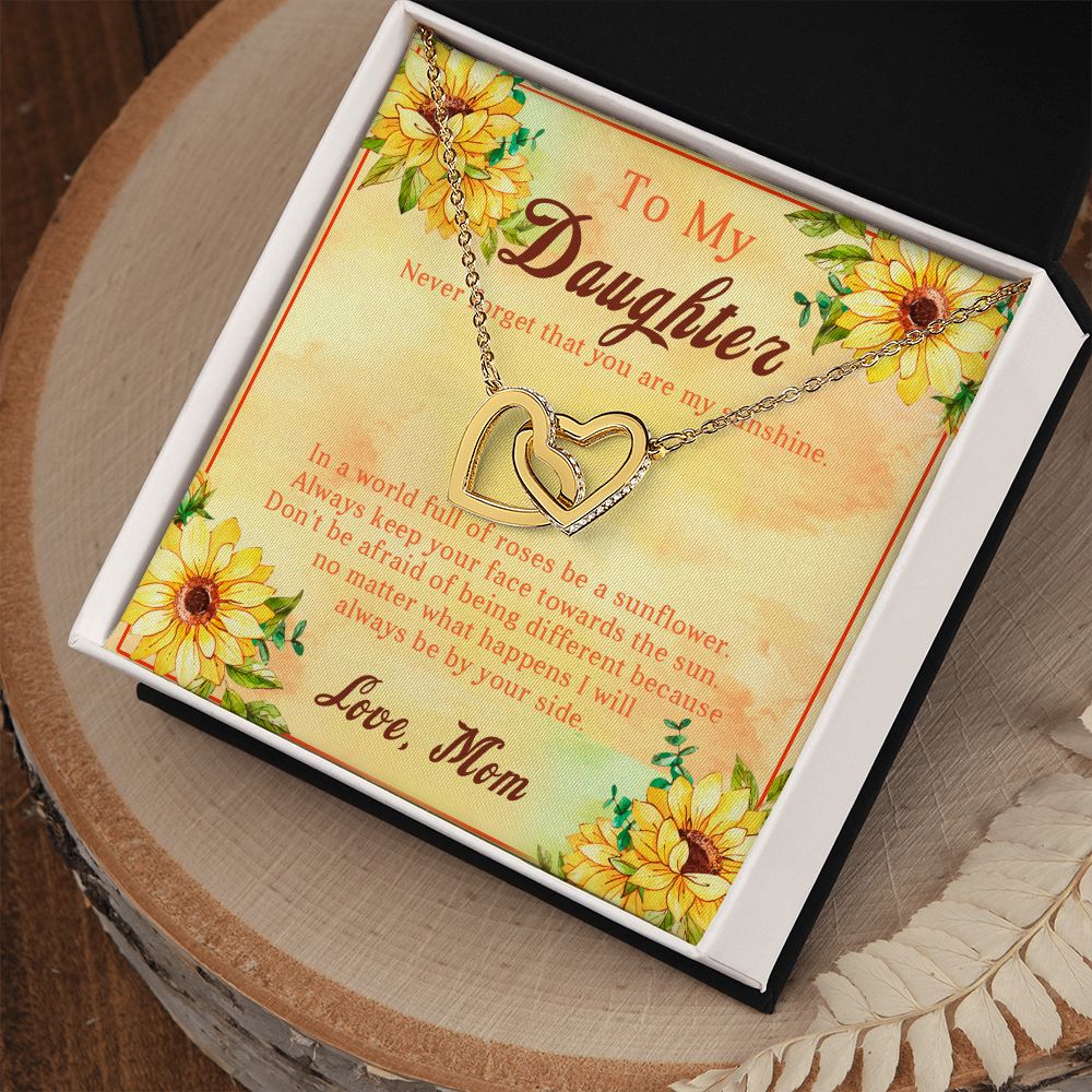 107D Sunflower Necklace, To My Daughter Necklace, Necklace Gift From Mom, Xmas Gift