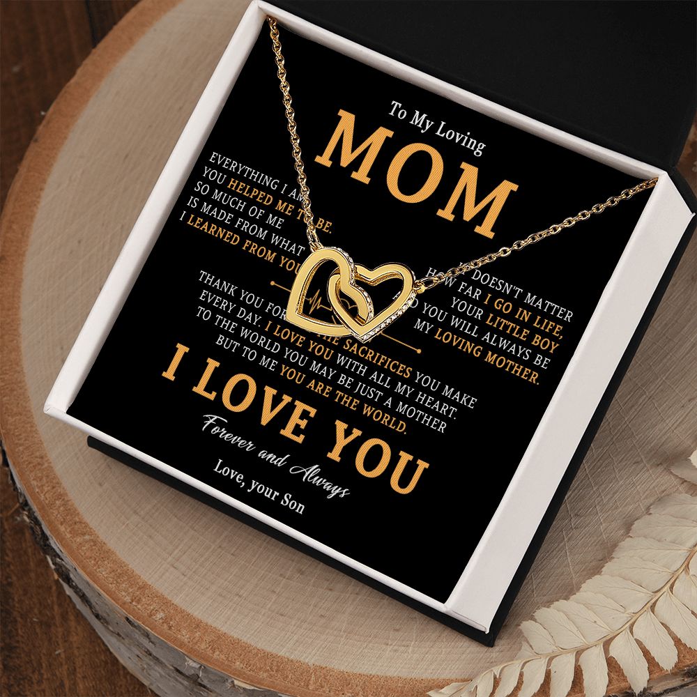 509D To My Loving Mom Necklace, Gift for Mom from Son, Mother's Day Jewelry Gifts