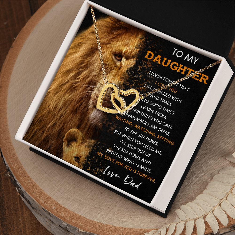 43D Lion To My Daughter Necklace Gift From Dad, Necklace Gift For Daughter, Birthday