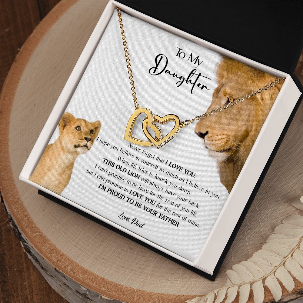431D To My Daughter Necklace, Xmas Gift For Daughter From Dad, Daughter Father Lion