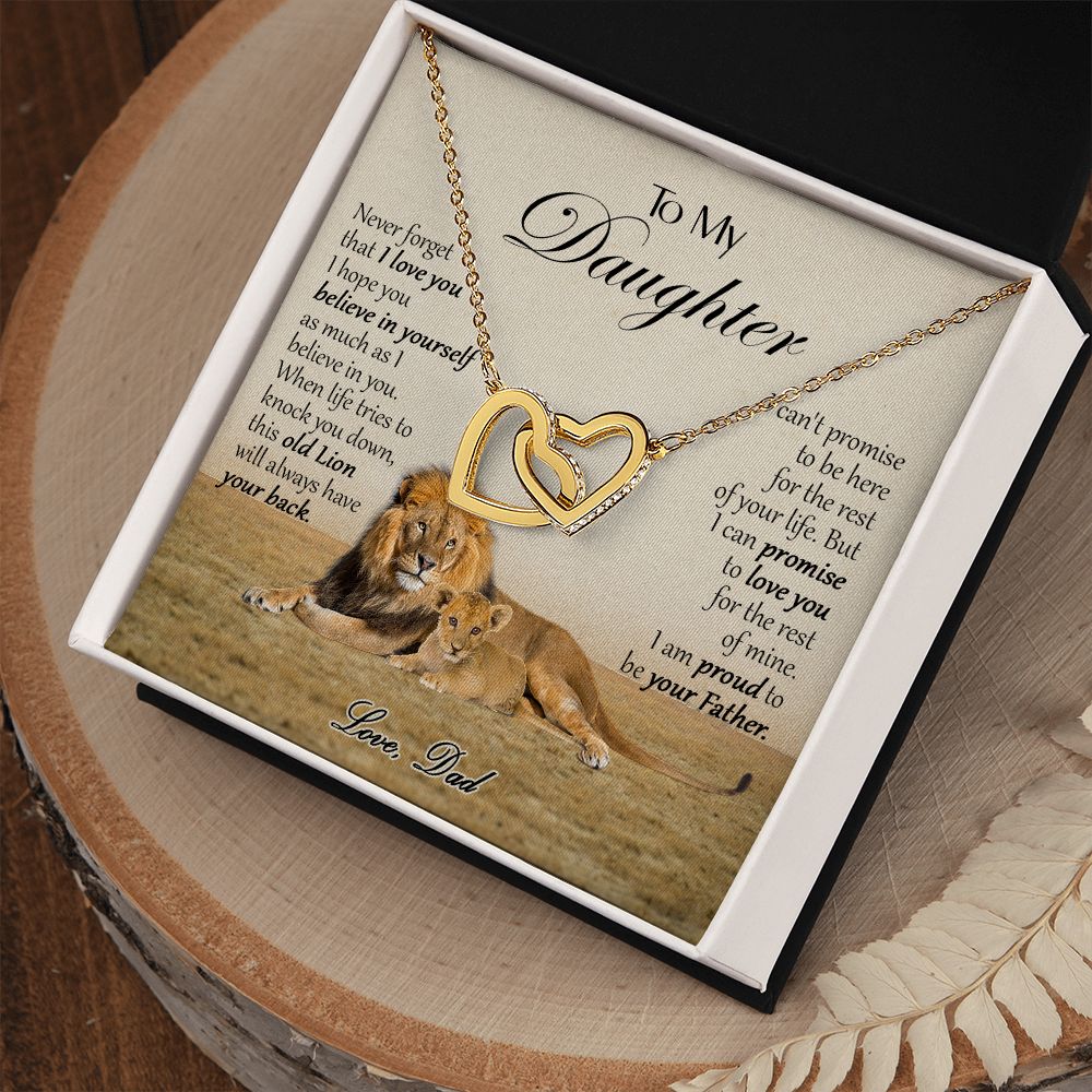469D To My Daughter Necklace, Xmas Gift For Daughter From Dad, Daughter Father Lion