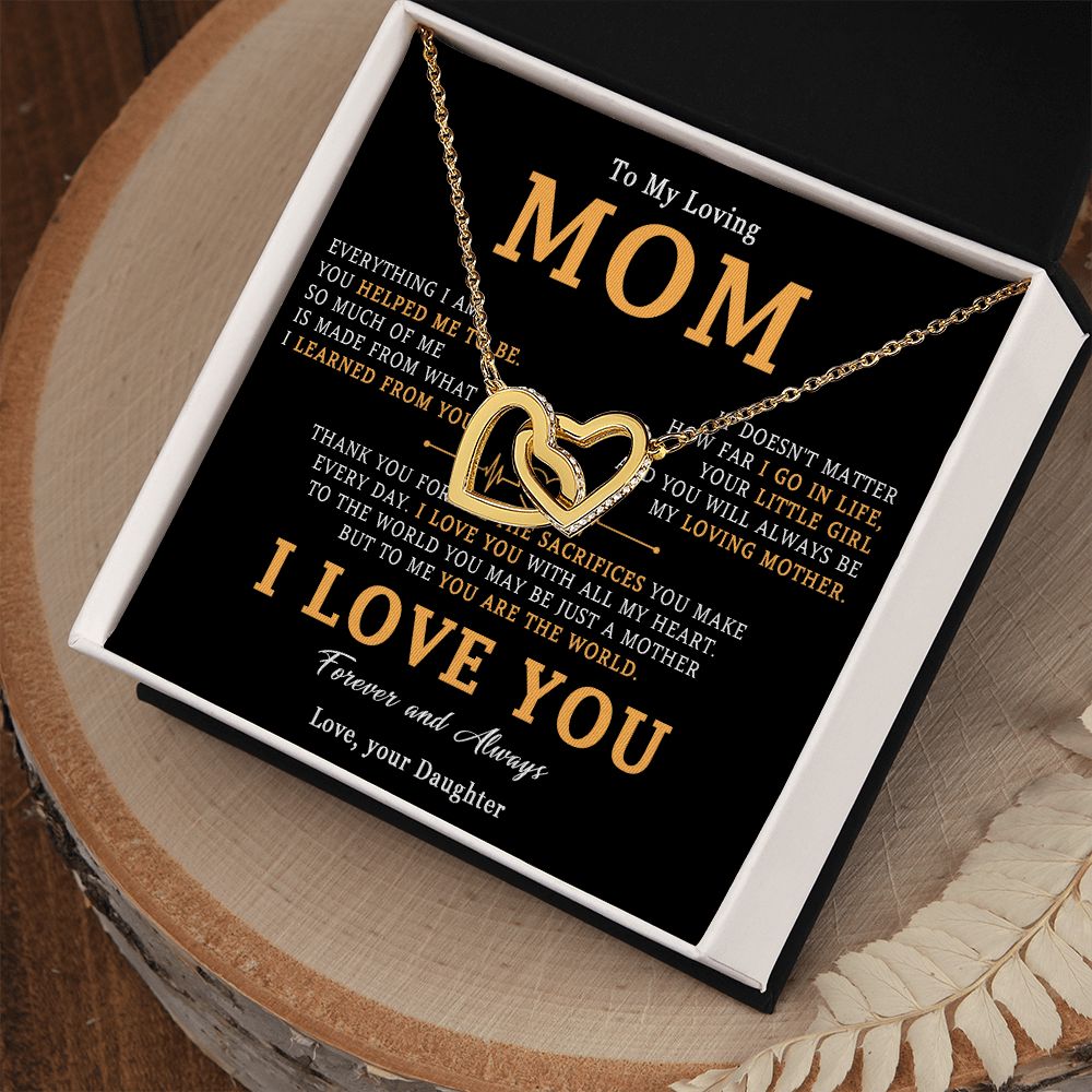 510D To My Loving Mom Necklace, Gift for Mom from Daughter, Mother's Day Jewelry Gift