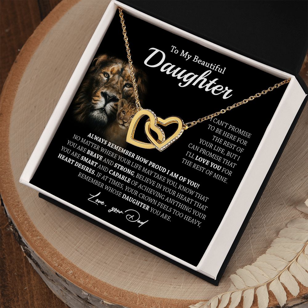 629D To My Daughter Necklace,Always Remember Lion Necklace Gift For Daughter From Dad