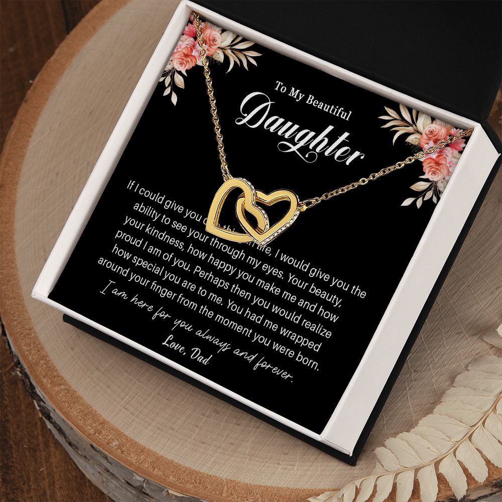 593D To My Daughter Necklace, Daughter Necklace from Dad, Daughter Birthday Gifts