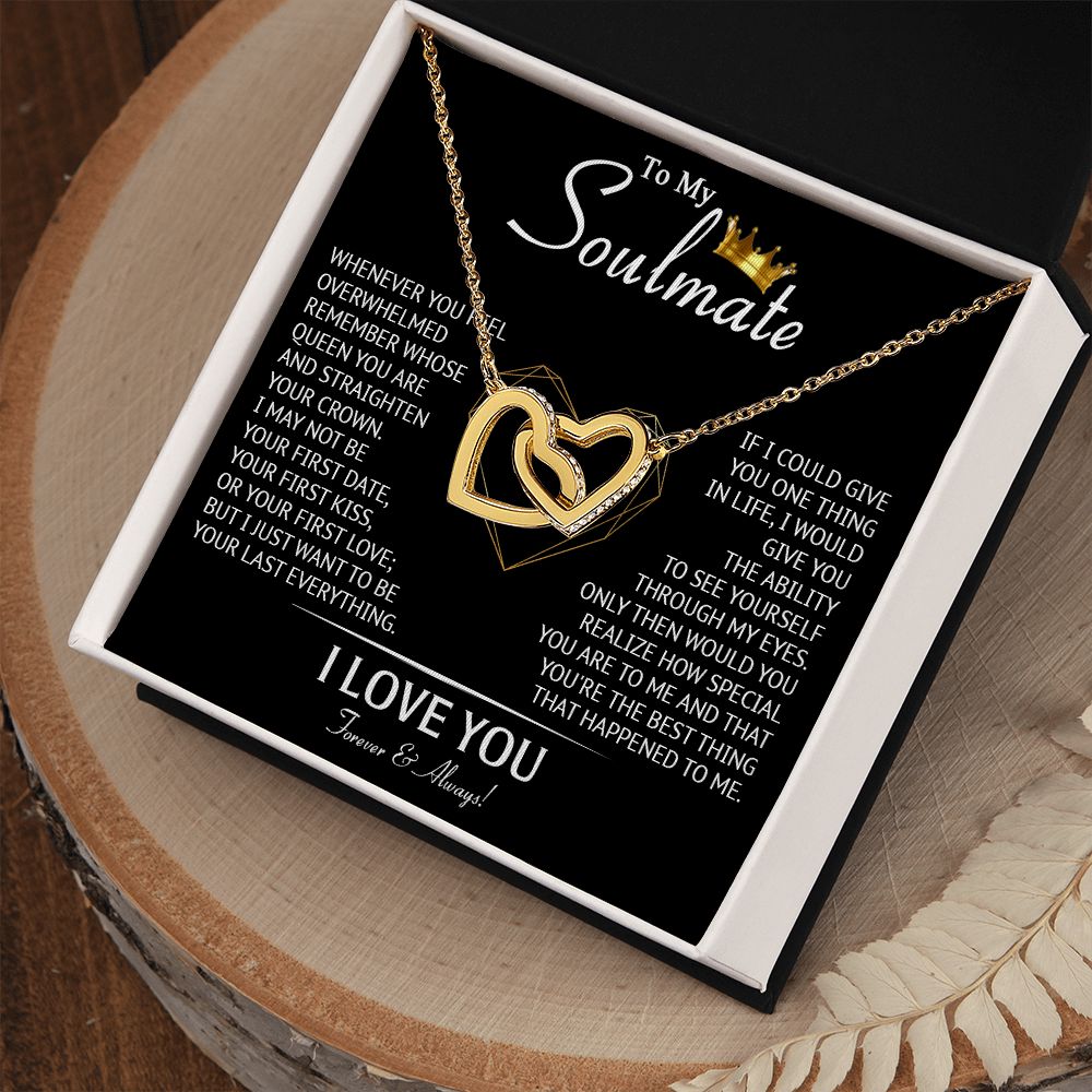 587D To My Soulmate Necklace, Love Gifts For Wife Girlfriend, Birthday Gift for Her