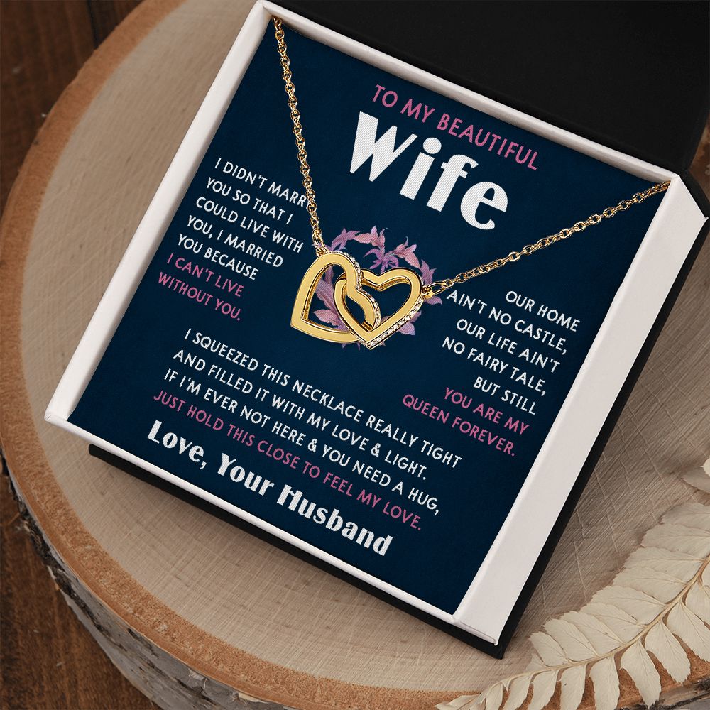 423D To My Beautiful Wife Necklace, Wife Necklace Gift from Husband, Mothers Day Gift